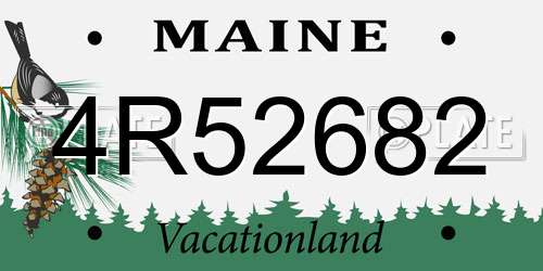 4R52682 Maine License Plate