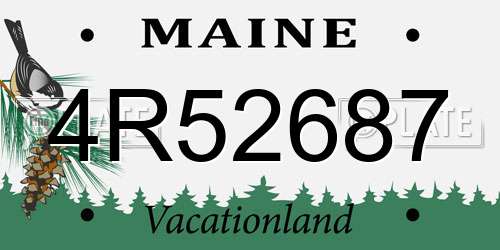 4R52687 Maine License Plate