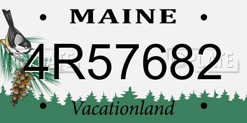 4R57682 Maine License Plate