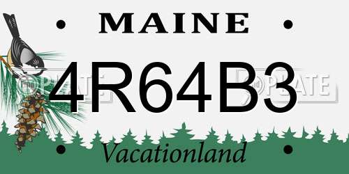 4R64B3 Maine License Plate