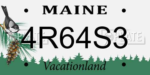 4R64S3 Maine License Plate