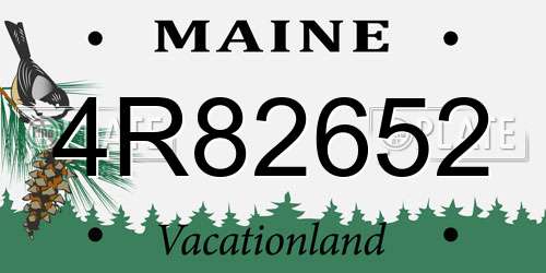 4R82652 Maine License Plate