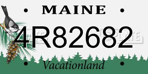 4R82682 Maine License Plate