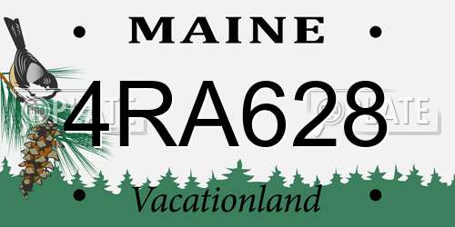 4RA628 Maine License Plate