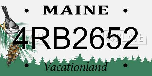 4RB2652 Maine License Plate