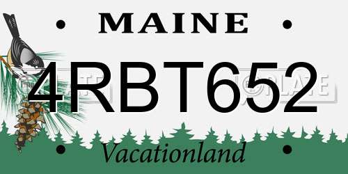 4RBT652 Maine License Plate