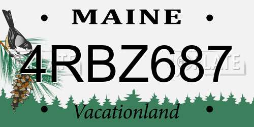 4RBZ687 Maine License Plate