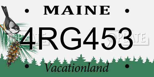 4RG453 Maine License Plate