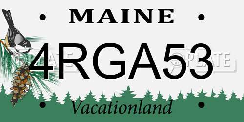 4RGA53 Maine License Plate
