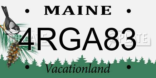 4RGA83 Maine License Plate