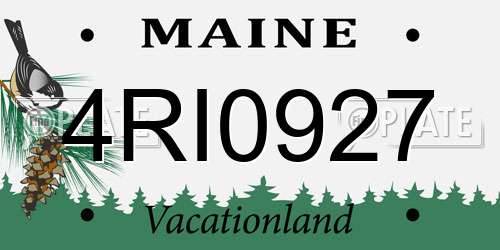 4RI0927 Maine License Plate