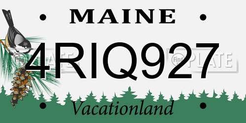 4RIQ927 Maine License Plate