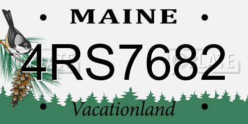 4RS7682 Maine License Plate