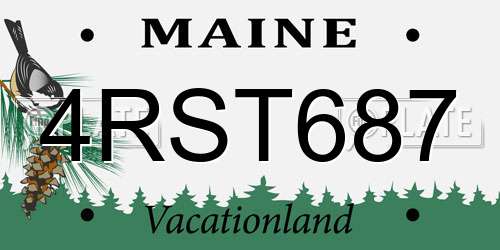 4RST687 Maine License Plate