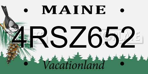 4RSZ652 Maine License Plate