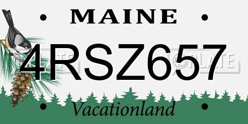 4RSZ657 Maine License Plate