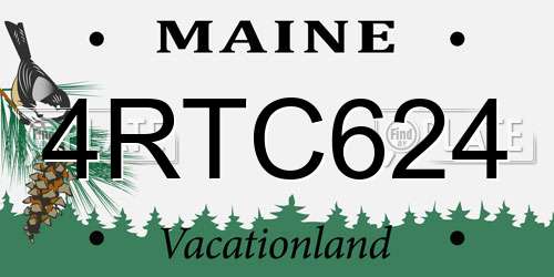 4RTC624 Maine License Plate