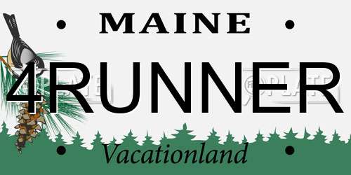 4RUNNER Maine License Plate