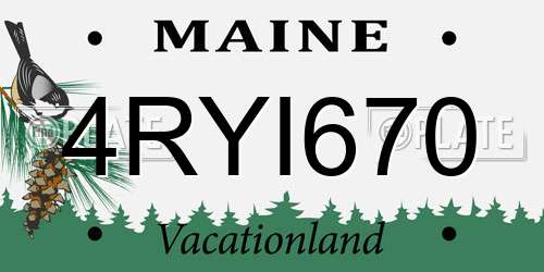 4RYI670 Maine License Plate