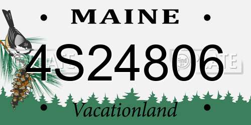 4S24806 Maine License Plate