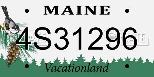4S31296 Maine License Plate