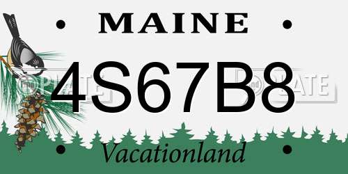 4S67B8 Maine License Plate