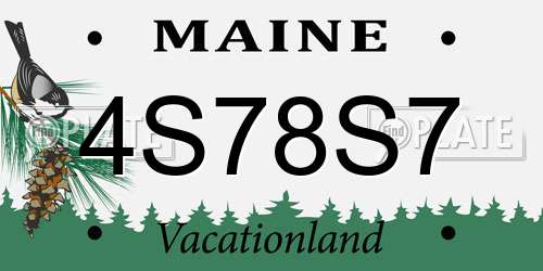 4S78S7 Maine License Plate