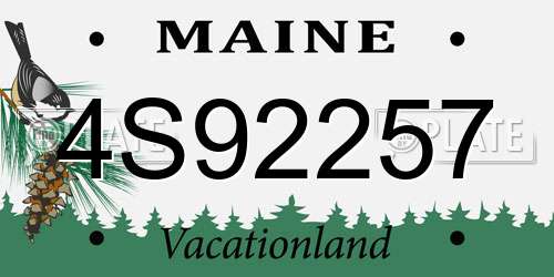 4S92257 Maine License Plate