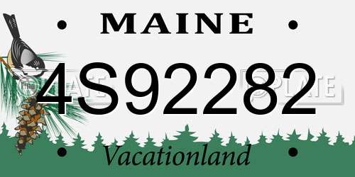 4S92282 Maine License Plate