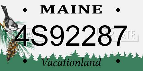 4S92287 Maine License Plate