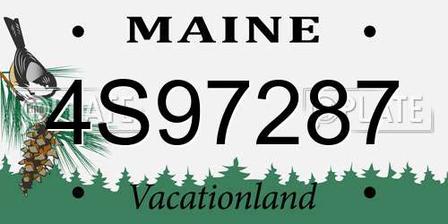 4S97287 Maine License Plate