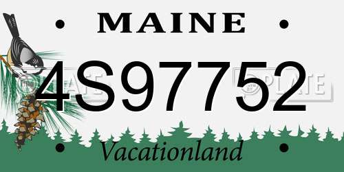 4S97752 Maine License Plate