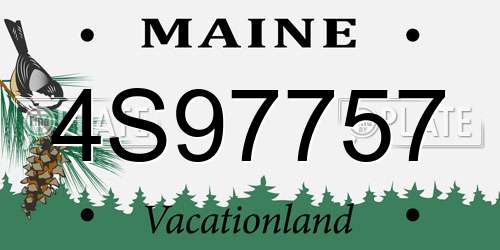 4S97757 Maine License Plate