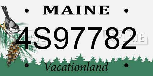 4S97782 Maine License Plate