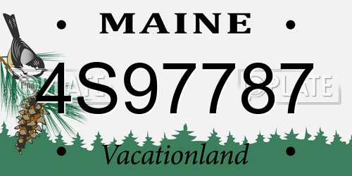 4S97787 Maine License Plate