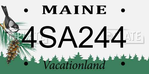 4SA244 Maine License Plate