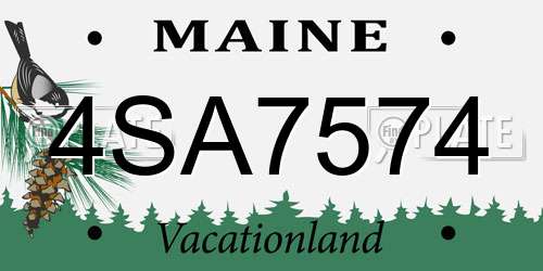 4SA7574 Maine License Plate