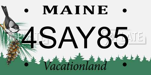 4SAY85 Maine License Plate