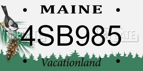 4SB985 Maine License Plate