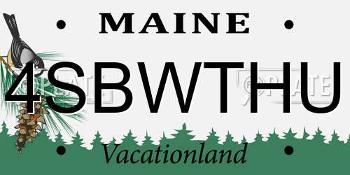 4SBWTHU Maine License Plate