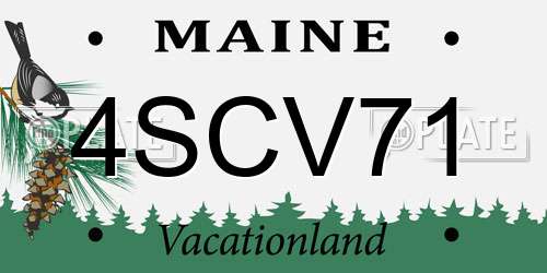 4SCV71 Maine License Plate