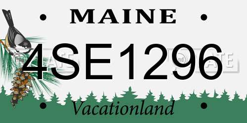 4SE1296 Maine License Plate