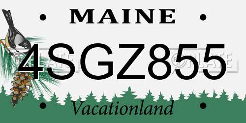 4SGZ855 Maine License Plate