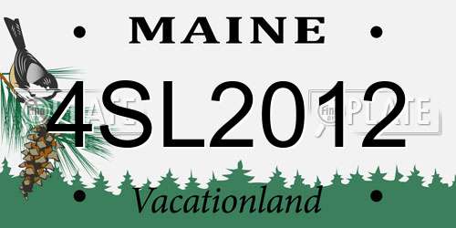 4SL2012 Maine License Plate
