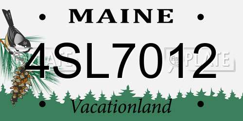 4SL7012 Maine License Plate
