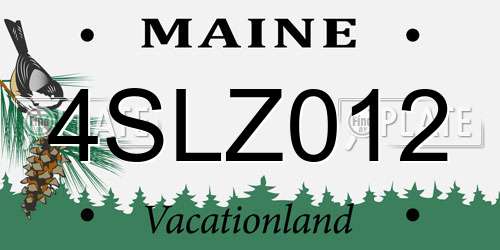 4SLZ012 Maine License Plate