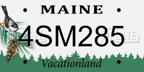 4SM285 Maine License Plate