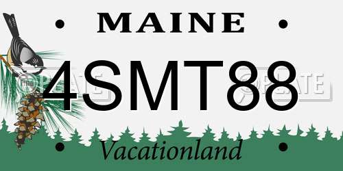 4SMT88 Maine License Plate