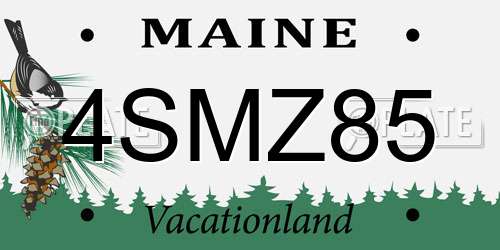 4SMZ85 Maine License Plate