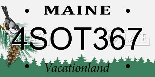4SOT367 Maine License Plate